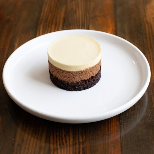 Triple Chocolate Mousse Cake dessert from Artisanal Brew Works at Nature's Edge Bistro restaurant in Saratoga Springs