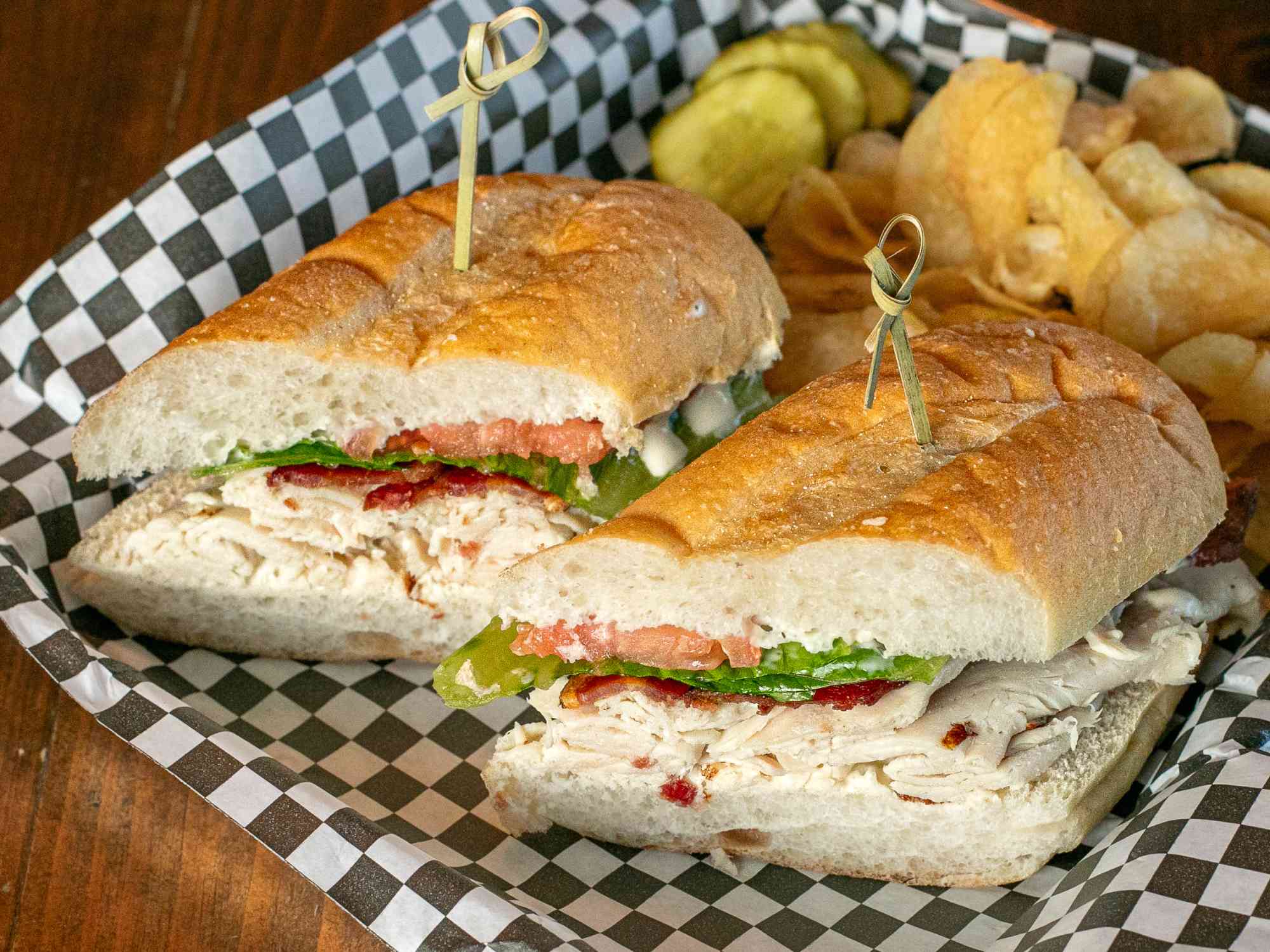 Sub sandwich lunch special with BLT, ham and Swiss, or roast beef from the Artisanal Brew Works restaurant menu in Saratoga Springs
